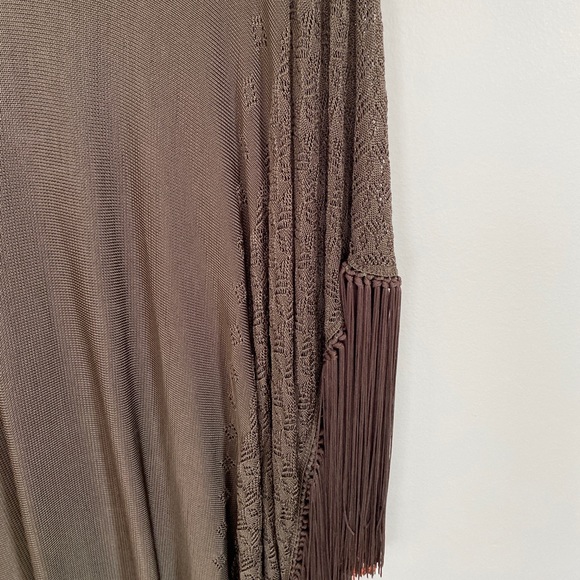 RACHEL ZOE Izzy Fringe Poncho Blouse - Army Green - Picture 10 of 13